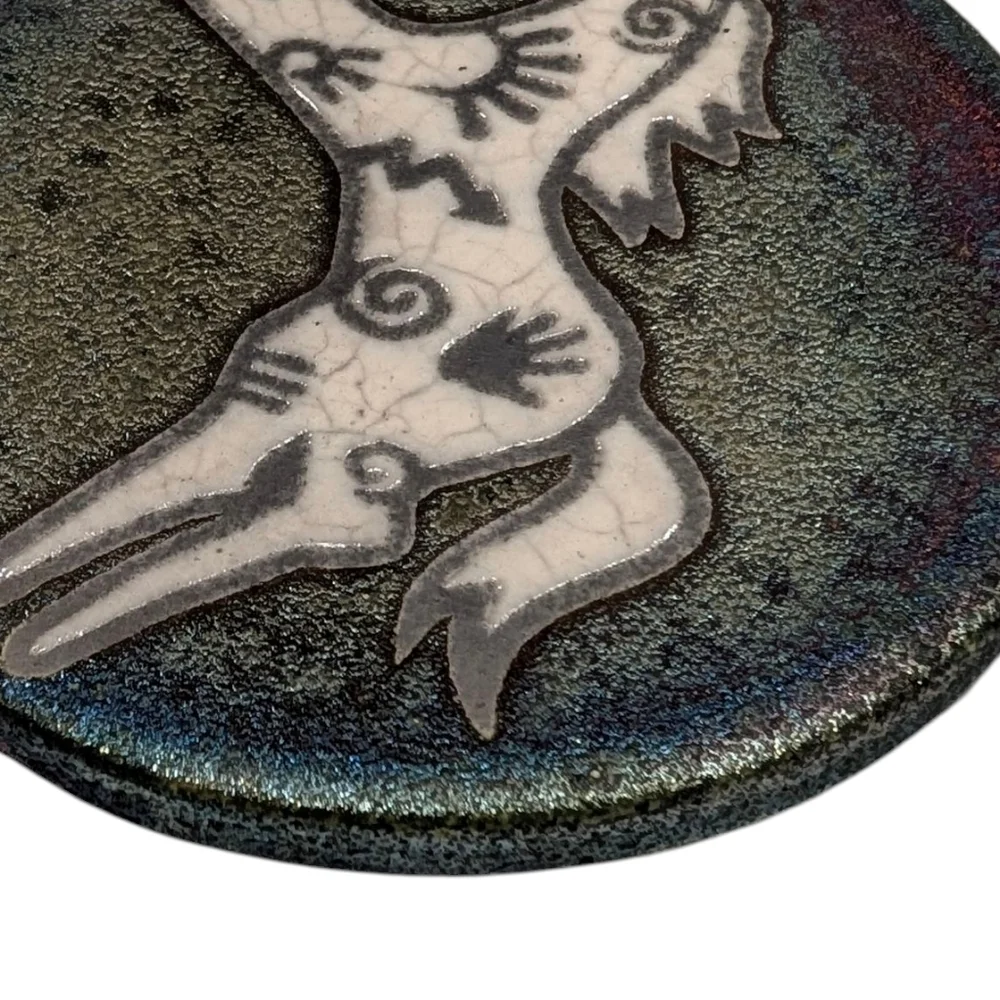 Jeremy Diller Raku Coaster Of Running Horse